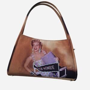 Genuine Vintage Marilyn Monroe brown purse with rhinestone details
